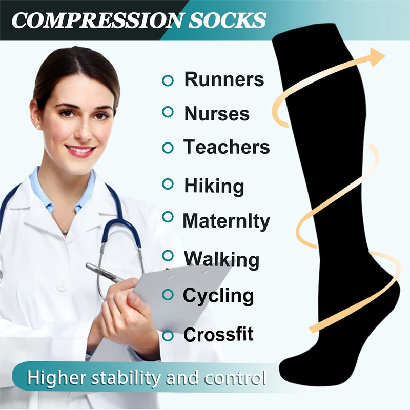 1 Pair Men Women Sports Compre - Compression Sock Medical 评论和价格