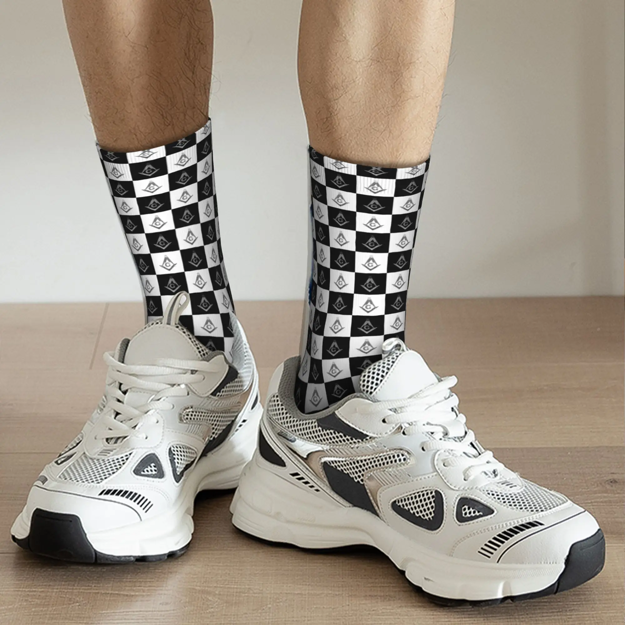 Custom Freemason Checkered Pat - Dress Sock Men 评论和价格